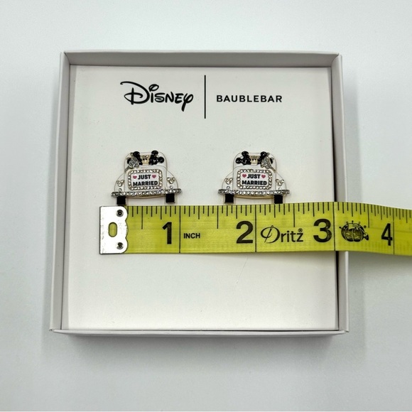 NWT Disney BaubleBar Mickey & Minnie Just Married White Convertible Earrings - Picture 9 of 10